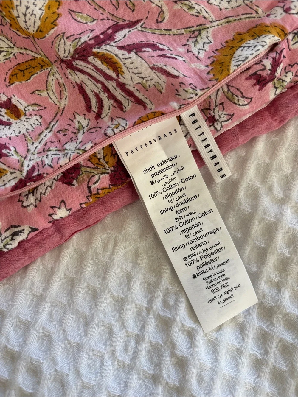 Pottery Barn Shannon Reversible Quilted Floral Pillow Shams Blue Pink Standard